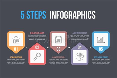 5步infographics 向量例证 插画 包括有 绘制 黑暗 部分 图象 背包 商业 进程 108929487