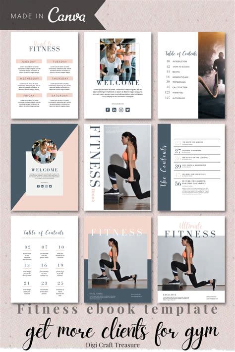 Fitness Ebook Template Canva Coach Template Fitness Program Template Lead Magnet Challenge