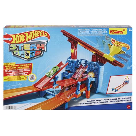 正版現貨 Mattel 全新 Hot Wheels 風火輪STEAM系列平衡轉移軌道組 風火輪小汽車 蝦皮購物