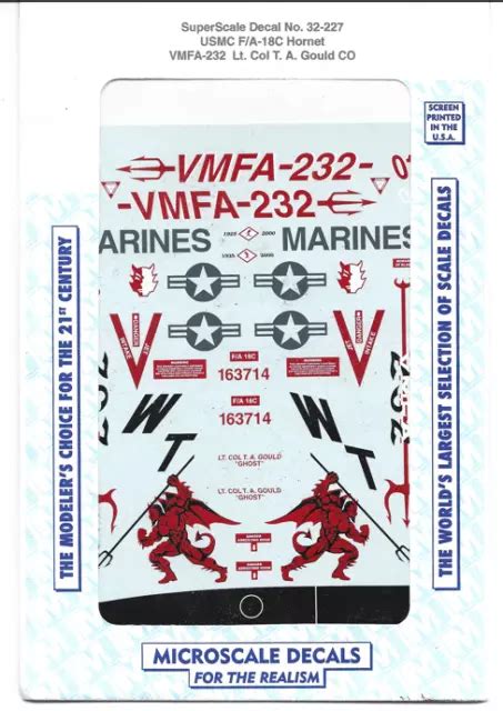 Oe Microscale Usmc F A C Hornet Vmfa Co Aircraft Decals