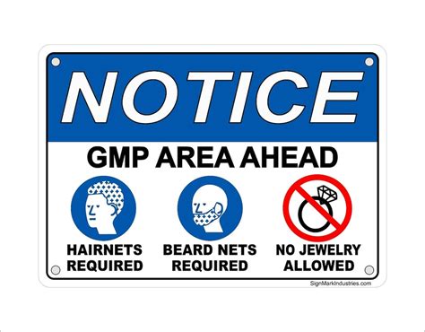 OSHA Notice GMP Area Ahead Aluminum Sign Good Etsy