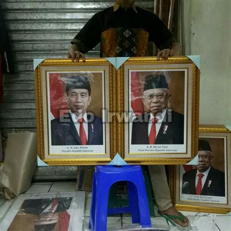 Jual Bingkai Frame Foto Presiden Wakil Presiden Motif Linen Ukuran