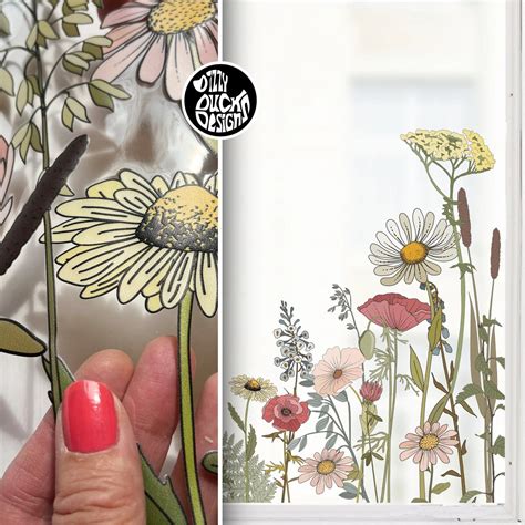 2x Retro Flower Corner Window Decals – Dizzy Duck Designs