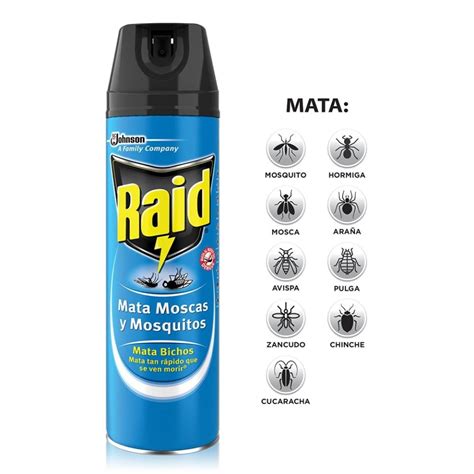 Insecticida Raid En Aerosol Mata Moscas Y Mosquitos 400 Ml Walmart