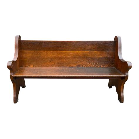 Early Th Century Antique Wooden Pew Chairish