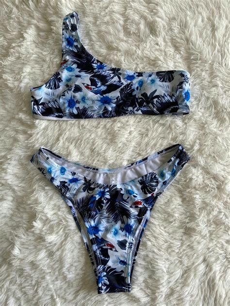 Bikini Malla Flores Celestes Saldos Vip Tienda Virtual