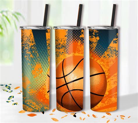 Basketball 20 Oz Skinny Tumbler Sport Print Skinny Tumbler Etsy