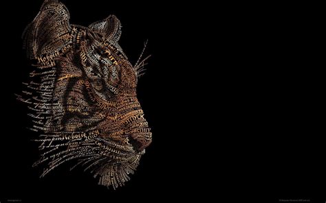 Tiger 3D Art Typography Tiger Typographic Portraits Russia HD