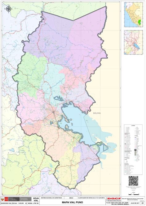 Mapa de Puno Provincia Municipios Turístico y Carreteras de Puno Perú