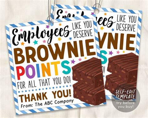 Employee Appreciation Gift Tags Editable Template Employees - Etsy in ...