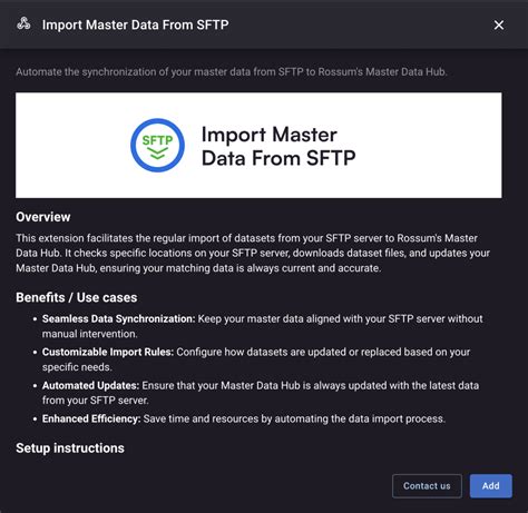 Import Datasets From File Storage To Master Data Hub Help Center Rossum