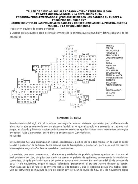 Taller De Ciencias Sociales Grado Noveno