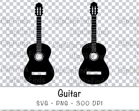 Guitarra SVG Vector Cut File Y PNG Transparente Fondo Clip Art Etsy