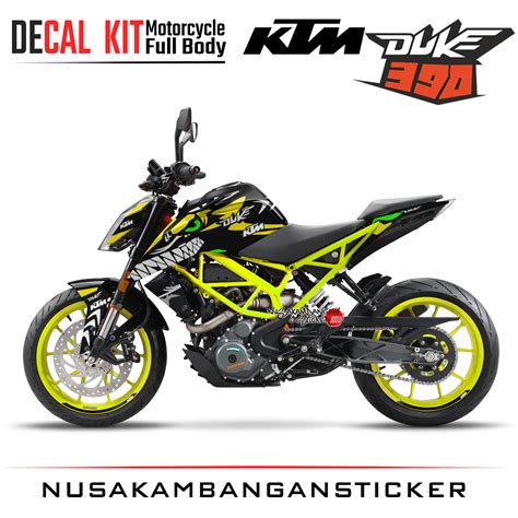 Decal Kit Sticker Ktm Duke 390 Motosport Decals Modification Unstoppable Shark Yelow