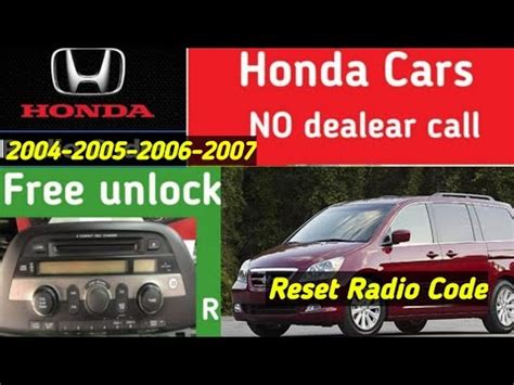 How To Get Radio Code For Honda Odyssey