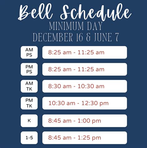 Bell Schedules Discovery Elementary School