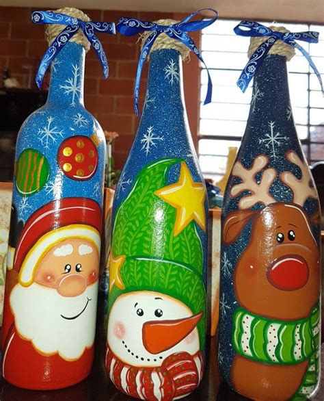 MANUALIDADES NAVIDEÑAS PASO A PASO COMO DECORAR BOTELLAS DE CRISTAL