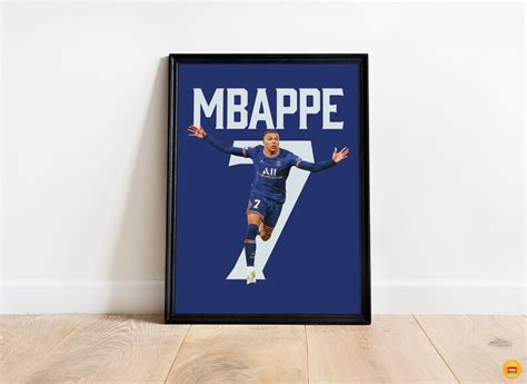 Kylian Mbappe Poster Mbappe Printable Poster Psg Soccer Poster