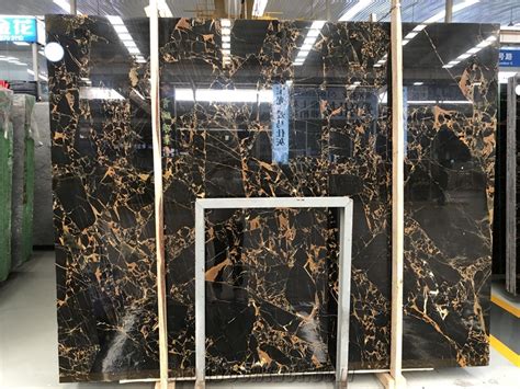 Athens Portoro Black Marble Slabs Gold Flower Veins Tile From China