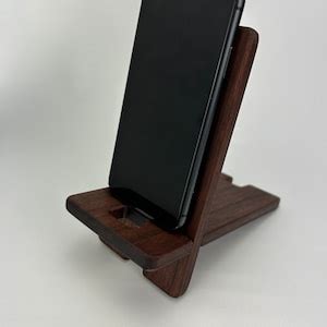 Wooden Walnut Phone Stand Etsy