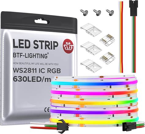 Amazon Btf Lighting Fcob Ws Ic Rgb Cob Led Strip Ul Listed