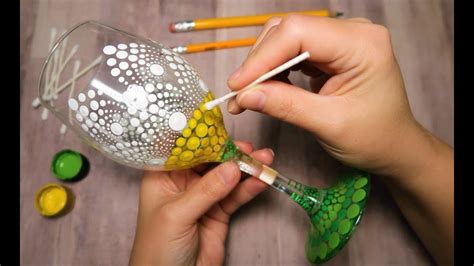 Easy Dot Mandala Glass Painting Using Only Qtip Toothpick Pencil How