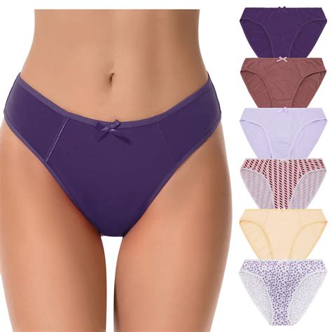 Curve Muse Womens 100 Cotton Bikini Briefs Mid Waist Underwear Panties