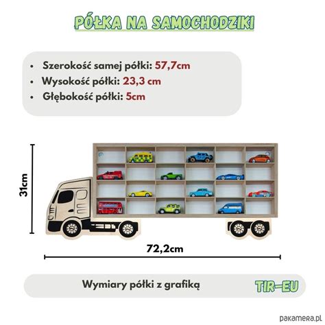 Drewniana półka ścienna na Resoraki Wiszący garaż na Hot Wheels Pakamera pl