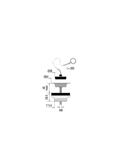 Bonde pour lavabo bouchon chaînette serrage 0 48 Valentin