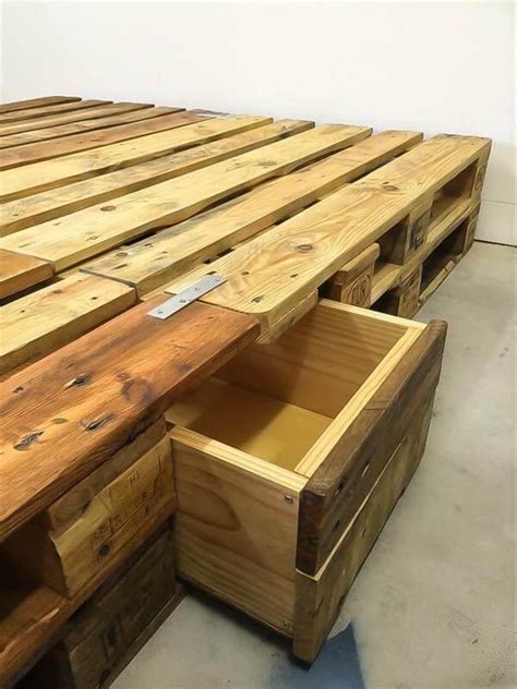 Whole Euro Pallet Bed With Storage Drawers Pallets