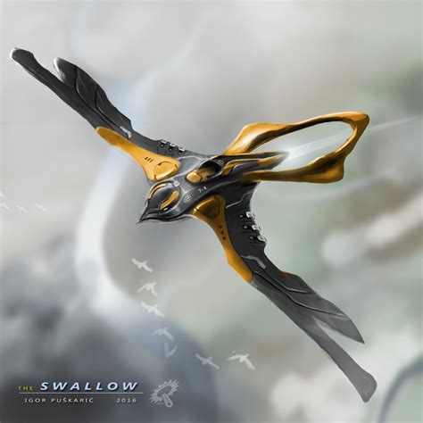 Artstation The Swallow Drone Igor Puškarić Space Ship Concept Art