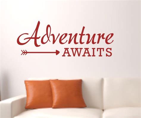 Wall Decal Quote Adventure Awaits Arrow Vinyl Wall Decal Etsy Vinyl