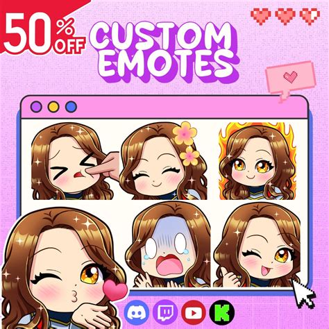 Custom Twitch Emotes For Streamer Discord Facebook Youtube Kick Cute