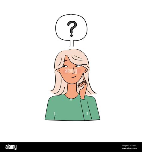 Woman Thinkingproblem Solving Conceptbubble With A Question Markstock Vector Illustration