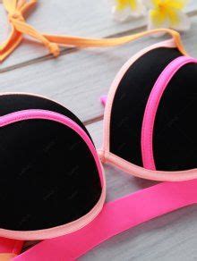 Color Block Underwire Halter Bikini Set In BLACK ZAFUL 2024