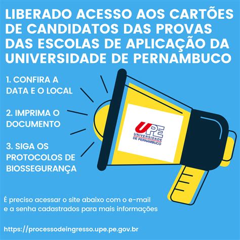 Upe Libera Acesso Aos Cart Es De Inscri O Dos Candidatos Que Far O