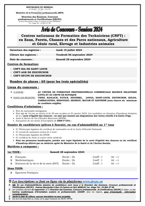 Concours Eaux Et Forets Cnft D P Ts Ouverts Concoursn