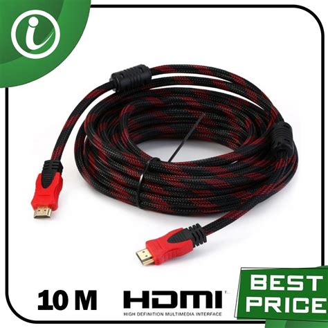 Jual KABEL HDMI TO HDMI SERAT JARING 10M HIGH SPEED GOLD PLATED PLUG