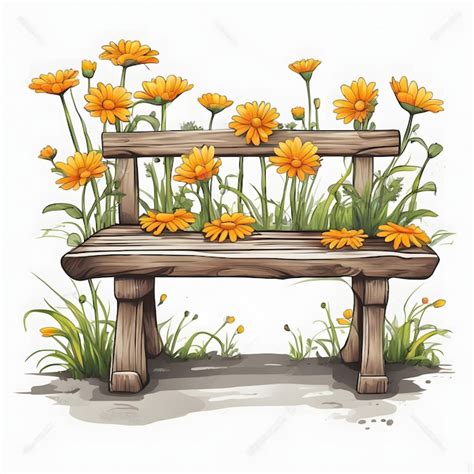 Premium Photo Vintage Garden Benches Clipart