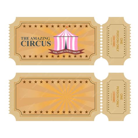 Premium Vector | Retro circus ticket with pink tent and the retro