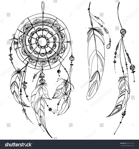 Set Ornaments Feathers Beads Native American Stock Vector (Royalty Free ...