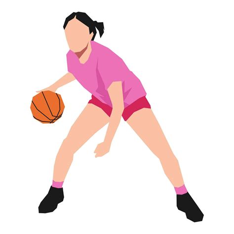 girl character is playing and dribbling a basketball. can be used for