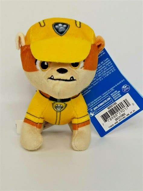 Paw Patrol 5" RUBBLE Plush Toy Standing Plush Ages 3+ Miniature New ...