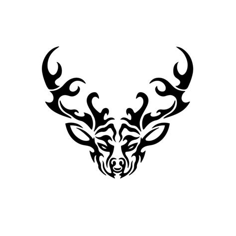 Tribal Deer Logo Tattoo Design Stencil Vector Illustration