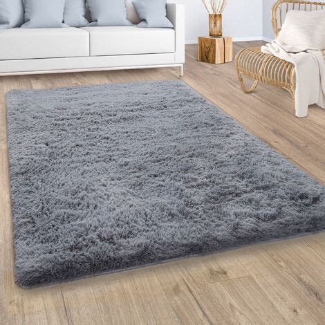 Paco Home Tapis Shaggy Tapis De Salon Fausse Fourrure Poil Long