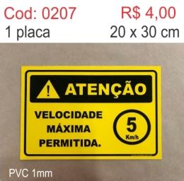 Loja Towbar Saldão Placa atenção Velocidade Máxima Permitida 10km h