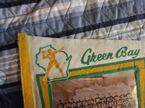 Vtg Green Bay Packers 1961 Worlds Championship Photo Super Bowl Pennant