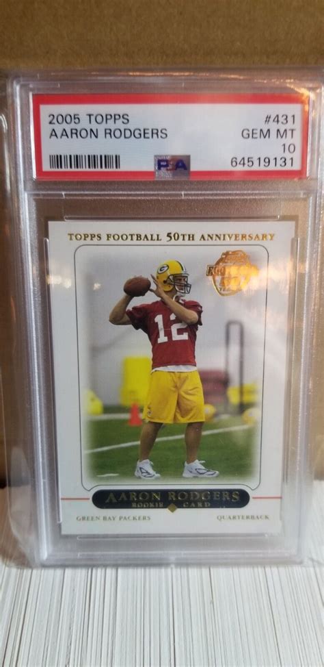 2005 TOPPS 50th ANNIVERSARY FOOTBALL SET 1 440 AARON RODGERS PSA 10