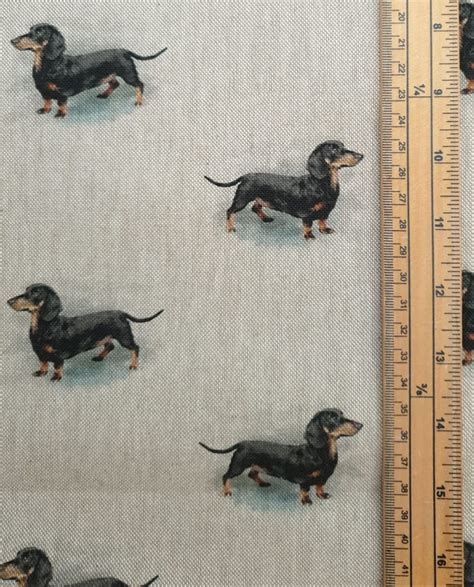 Dachshund Dog Fabric Uk 80 Cotton 20 Polyester Material By Etsy Uk