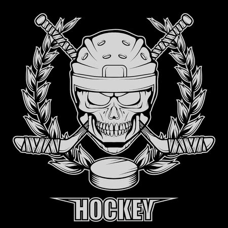 Hockey Helmet Professional Ice Illustration Skull With Hockey Helmet